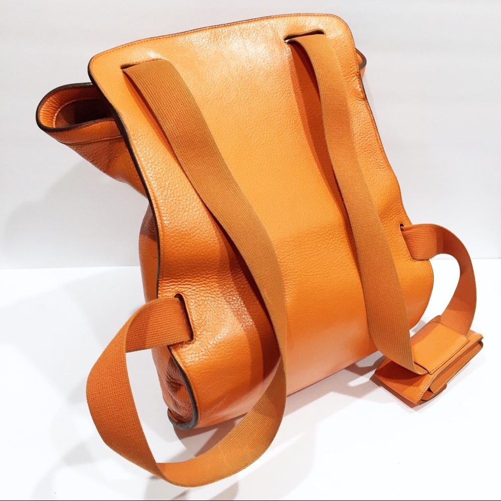 ❤️SOLD❤️Hermes Orange Clemence Leather Sherpa GM Backpack - Picture 4 of 16